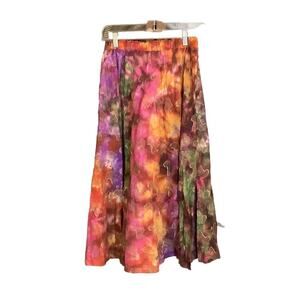 Maxi Skirt Made in USA Elastic Waist Festival Hippie Boho Coastal Grandma M?